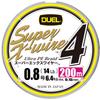 Duel H3589N-5CR PE Fishing Line, Super X Wire 4, Fishing Line, Fishing Gear, High Strength, High Sensitivity, No. 0.8, 218.7 yd (200 m), 5 Colors, Yellow Marking view 1