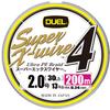 Duel H3593N-5CR PE Fishing Line, Super X Wire 4, Fishing Line, Fishing Gear, High Strength, High Sensitivity, No. 2.0, 218.7 yd (200 m), 5 Colors, Yellow Marking view 1