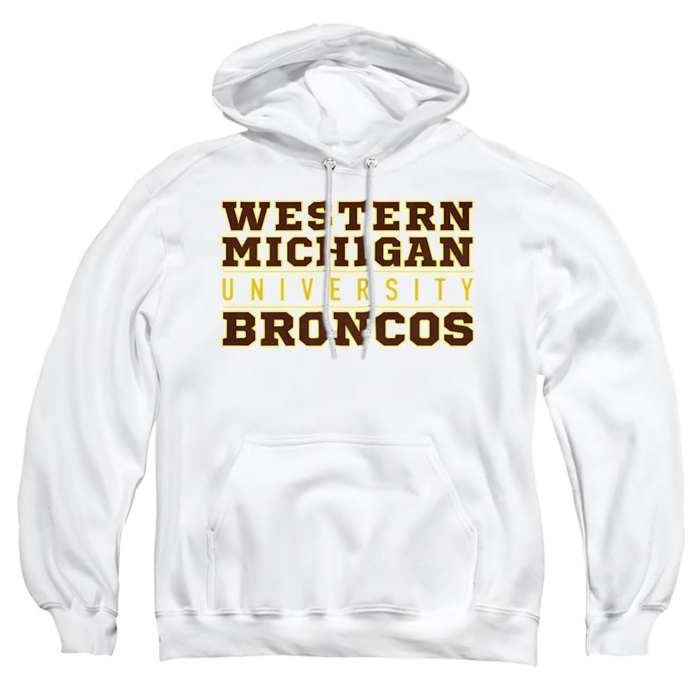 Western Michigan University Official Between The Lines Unisex Adult Pull-Over Hoodie, White, 3X-Large