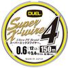 Duel H3585N-5CR PE Fishing Line, Super X Wire 4, Fishing Line, Fishing Gear, High Strength, High Sensitivity, No. 0.6, 150m, 5 Colors, Yellow Marking view 1