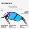 KAPVOE Polarized Cycling Glasses with 4 Interchangeable Lenses TR90 Sports Sunglasses Women Men Running MTB Bike Bicycle Accessories 02 Blue Black view 2