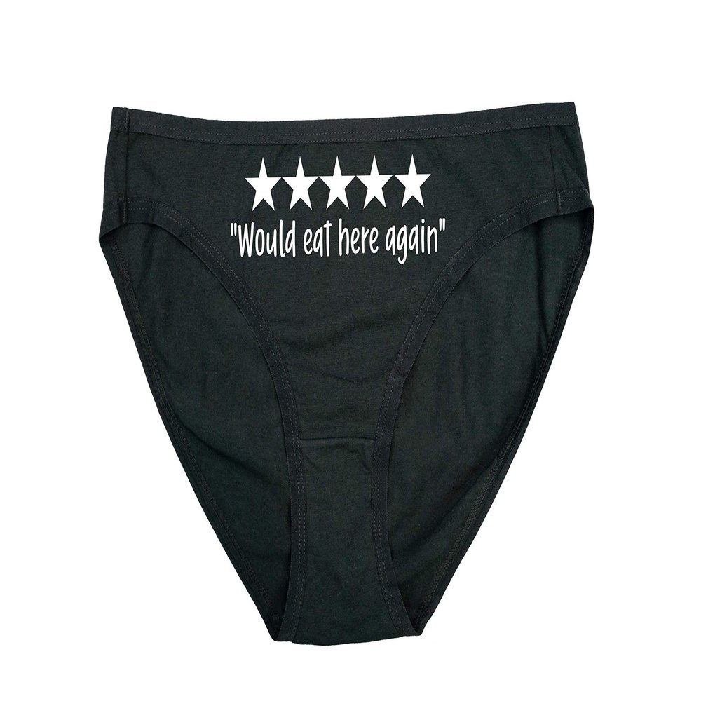 5 Stars Would Eat Here Again! Womens Panties Size LARGE | Dirty V Day Gift | Couples Valentines Day | Valentines Gift For Her