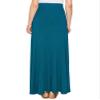 Lock and Love LL WB1434 Womens Solid Maxi Skirt with Elastic Waist Band XS Teal view 3