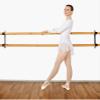 Ballet Barre Double Bar 8 FT Long Black 2.0 Diameter Kids and Adults | Fixed Height Ballet Barre Wall Mount System Traditional Wood | Home Studio Ballet Bar, Dance Stretch Bar, Dancing Stretching view 1