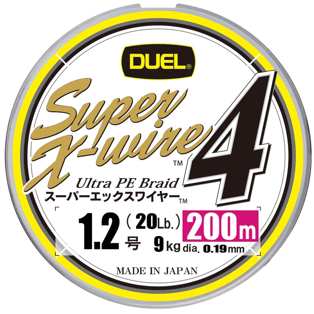 Duel H3591N-5CR PE Line Fishing Line Super X-Wire 4 [Line Fishing Line Fishing Tackle High Strength High Sensitivity] No. 1.2 78.4 ft (200 m) 5 Color/Yellow Marking