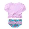 YONGHS 2 Piece Little Girls Rash Guard Summer Swimsuit Long Sleeve Bikini Ruffle Swimwear Bathing Suit Pink Stripe 0-3 Months view 2
