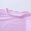 YONGHS 2 Piece Little Girls Rash Guard Summer Swimsuit Long Sleeve Bikini Ruffle Swimwear Bathing Suit Pink Stripe 0-3 Months view 3