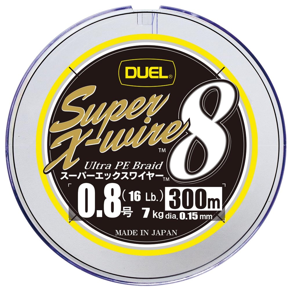 Duel H3616N-5CR PE Line Fishing Line Super X-Wire 8 [Line Fishing Line Fishing Tackle High Strength High Sensitivity] No. 0.8 No. 1188.1 ft (300 m) 5 Color/Yellow Marking