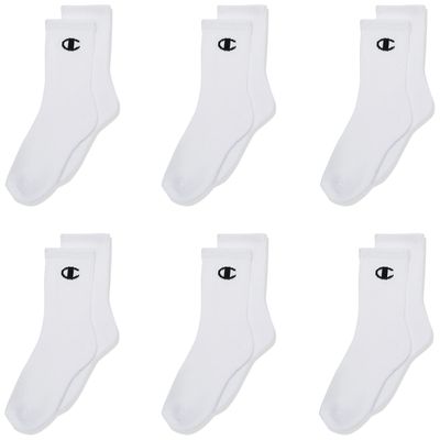 Champion unisex child Champion Kids' 6-pack Crew Socks, Crew - White, 7 9 US