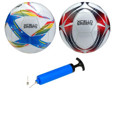 Xcello Sports Soccer Ball Size 3 Assorted Graphics with Pump (Pack of 2)