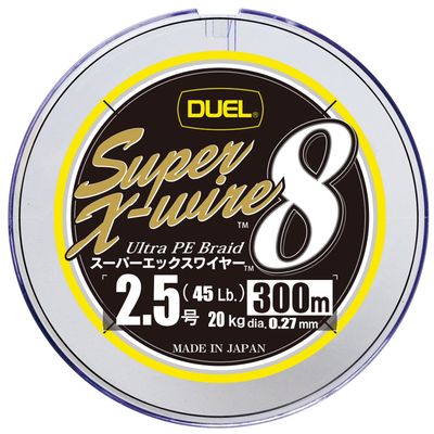 DUEL H3621N-5CR PE Line Fishing Line Super X-Wire 8 [Line Fishing Line Fishing Tackle High Strength High Sensitivity] No. 2.5 108.1 ft (300 m) 5 Color/Yellow Marking