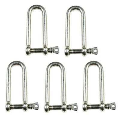 MarineNow 316 Stainless Steel Long D-Shackle Marine Grade Choose Size and Pack Quantity (12 mm, 05-Pack)