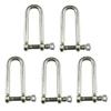 MarineNow 316 Stainless Steel Long D-Shackle Marine Grade Choose Size and Pack Quantity (12 mm, 05-Pack) view 1