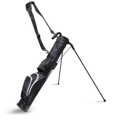 Sunday Stand Bag | Lightweight Carry Golf Bag with Speed Handle, Padded Strap, and Pocket for Driving Range, Par-3, and Executive Courses (Black)