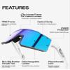 KAPVOE Polarized Cycling Glasses with 4 Interchangeable Lenses TR90 Sports Sunglasses Women Men Running MTB Bike Bicycle Accessories 09 Blue White view 2