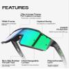 KAPVOE Polarized Cycling Glasses with 4 Interchangeable Lenses TR90 Sports Sunglasses Women Men Running MTB Bike Bicycle Accessories 03 Green Black view 2