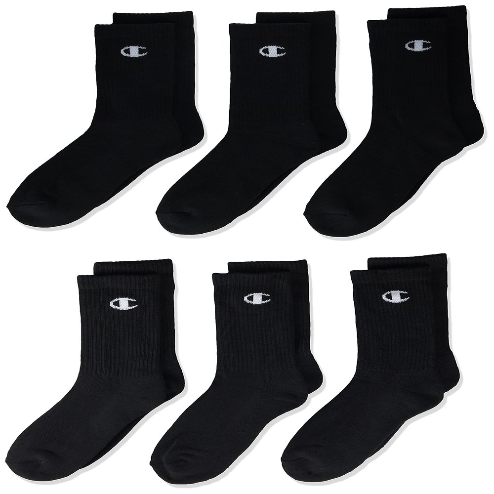 Champion unisex child Kids' Multipacks Socks, Crew - Black, 9 7 US