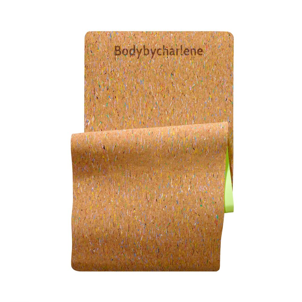 Air Cork Yoga Mat - Bodybycharlene - Non Slip, Natural Anti Skid Cork Surface with TPE Backing - 71"X24"X10mm Thick, Eco Friendly