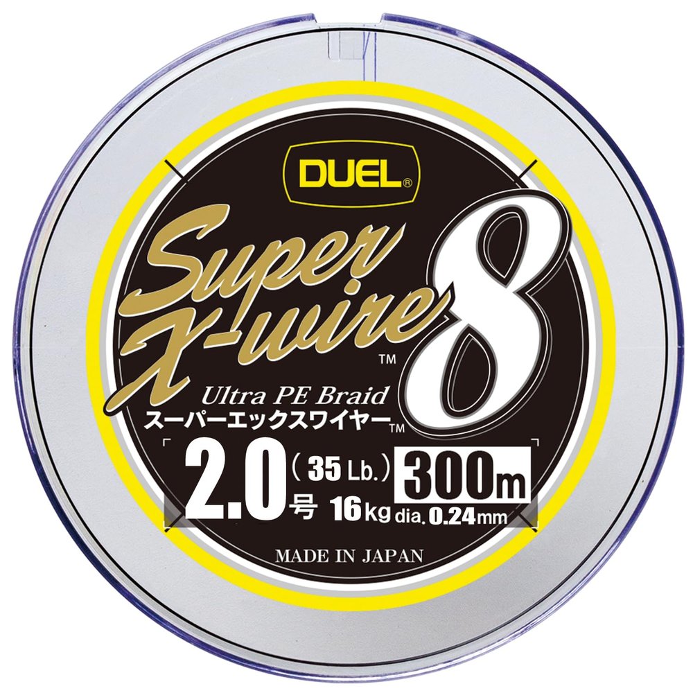 Duel H3620N-5CR PE Line Fishing Line Super X-Wire 8 [Line Fishing Line Fishing Tackle High Strength High Sensitivity] No. 2.0 No. 1188.1 ft (300 m) 5 Color/Yellow Marking