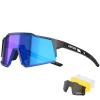 KAPVOE Polarized Cycling Glasses with 4 Interchangeable Lenses TR90 Sports Sunglasses Women Men Running MTB Bike Bicycle Accessories 06 Blue Black view 1