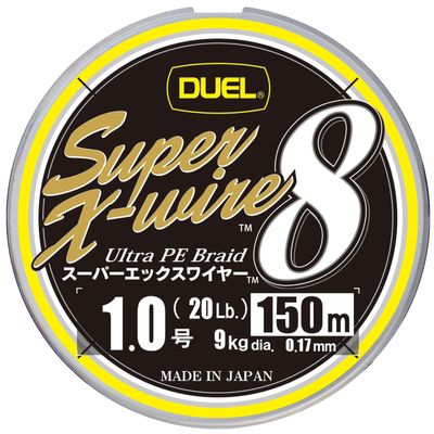 Duel H3605N-5CR SuperX-Wire 8 PE Line Fishing Line, Fishing Gear, High Strength, High Sensitivity, No. 1.0, 49.2 ft (150 m), 5 Colors/Yellow Marking