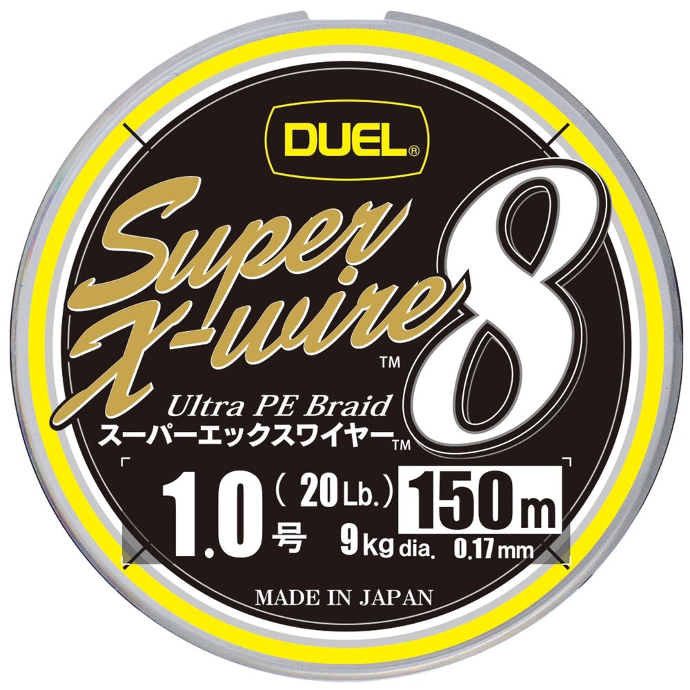 Duel H3605N-5CR SuperX-Wire 8 PE Line Fishing Line, Fishing Gear, High Strength, High Sensitivity, No. 1.0, 49.2 ft (150 m), 5 Colors/Yellow Marking
