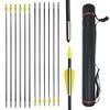 SHARROW Archery 12pcs 32 inch Fiberglass Arrows Hunting Arrows Target Practice Arrow Youth Arrow for Recurve Bow Traditional Bow Accessory (Yellow and White) view 1