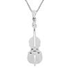 AeraVida Cute Orchestra Violin or Cello Musical Instrument Charm .925 Sterling Silver Pendant Necklace for Music Inspired Fashion with a Trendy Casual Vibe | Music Lover Gift | Recital Gift | 18 Inch Cable Chain view 1
