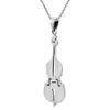 AeraVida Cute Orchestra Violin or Cello Musical Instrument Charm .925 Sterling Silver Pendant Necklace for Music Inspired Fashion with a Trendy Casual Vibe | Music Lover Gift | Recital Gift | 18 Inch Cable Chain view 3