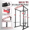 Power Cage 1000-Pound Capacity Exercise Stand Olympic Squat Cage Power Rack with LAT Pull-Down Attachment, Multi-Grip Pull-up Bar and Dip Handle for Men Women Strength Training Home Gym Equipment view 4