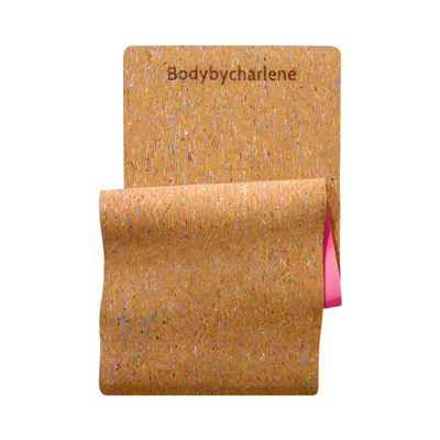 Air Cork Yoga Mat - Bodybycharlene - Non Slip, Anti Skid Cork Surface with TPE Backing - 71"X24"X10mm Thick, Yoga Mats! (Rose)