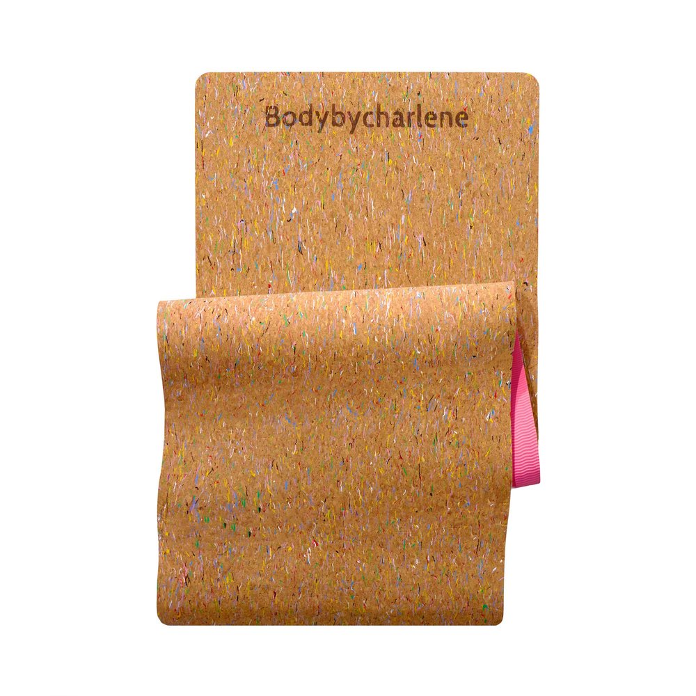 Air Cork Yoga Mat - Bodybycharlene - Non Slip, Anti Skid Cork Surface with TPE Backing - 71"X24"X10mm Thick, Yoga Mats! (Rose)