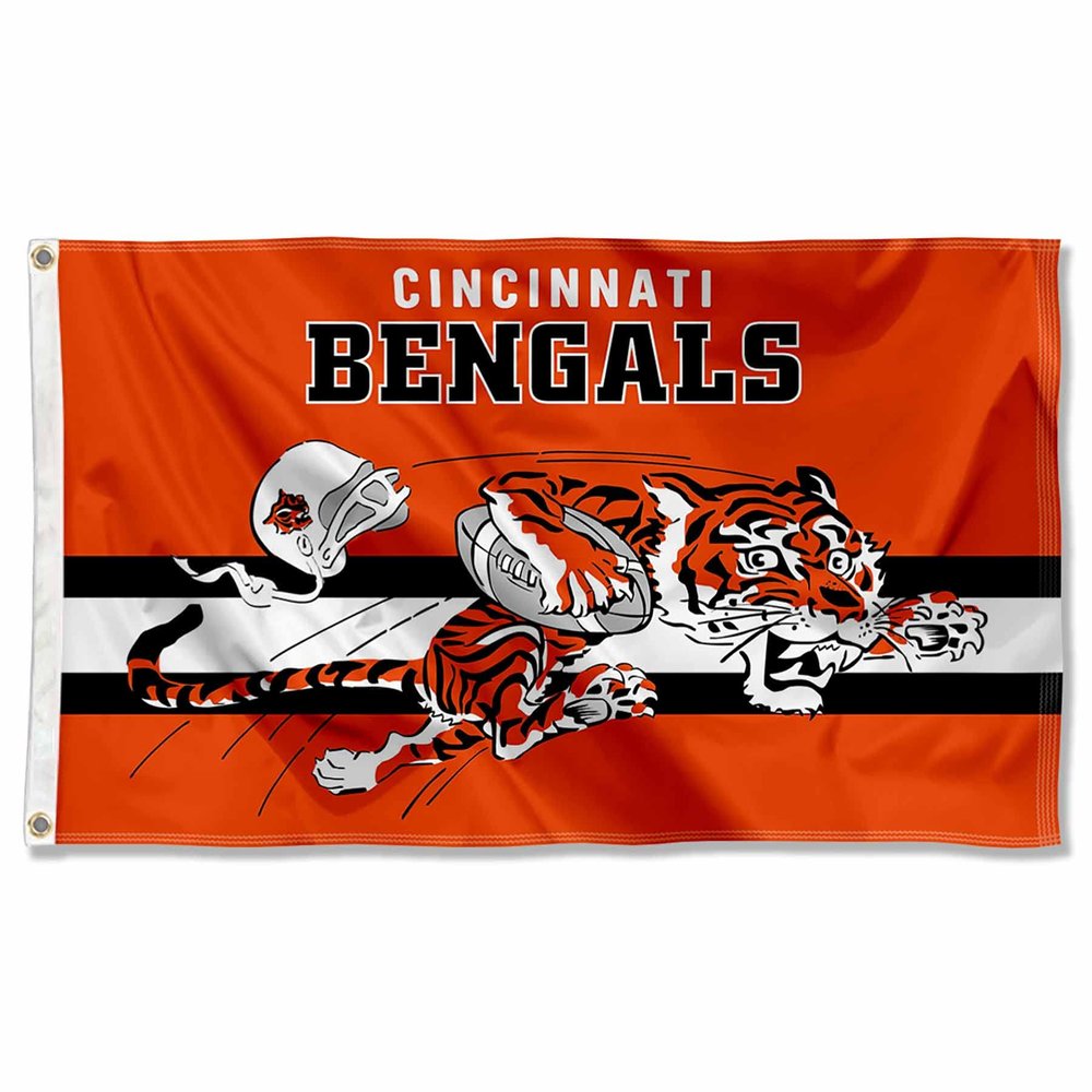 Bengals Throwback Vintage Retro 3x5 Banner Flag
