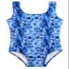 City Threads Girls One Piece Swimsuit UPF 50+ Comfortable Durable Soft Made in USA, Water Cascade, 3T view 1