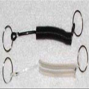 3 Inch, Coiled Stylus Tethers / Lanyard, Split Ring Both Ends (Clear)