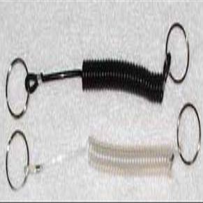 3 Inch, Coiled Stylus Tethers / Lanyard, Split Ring Both Ends (Clear)