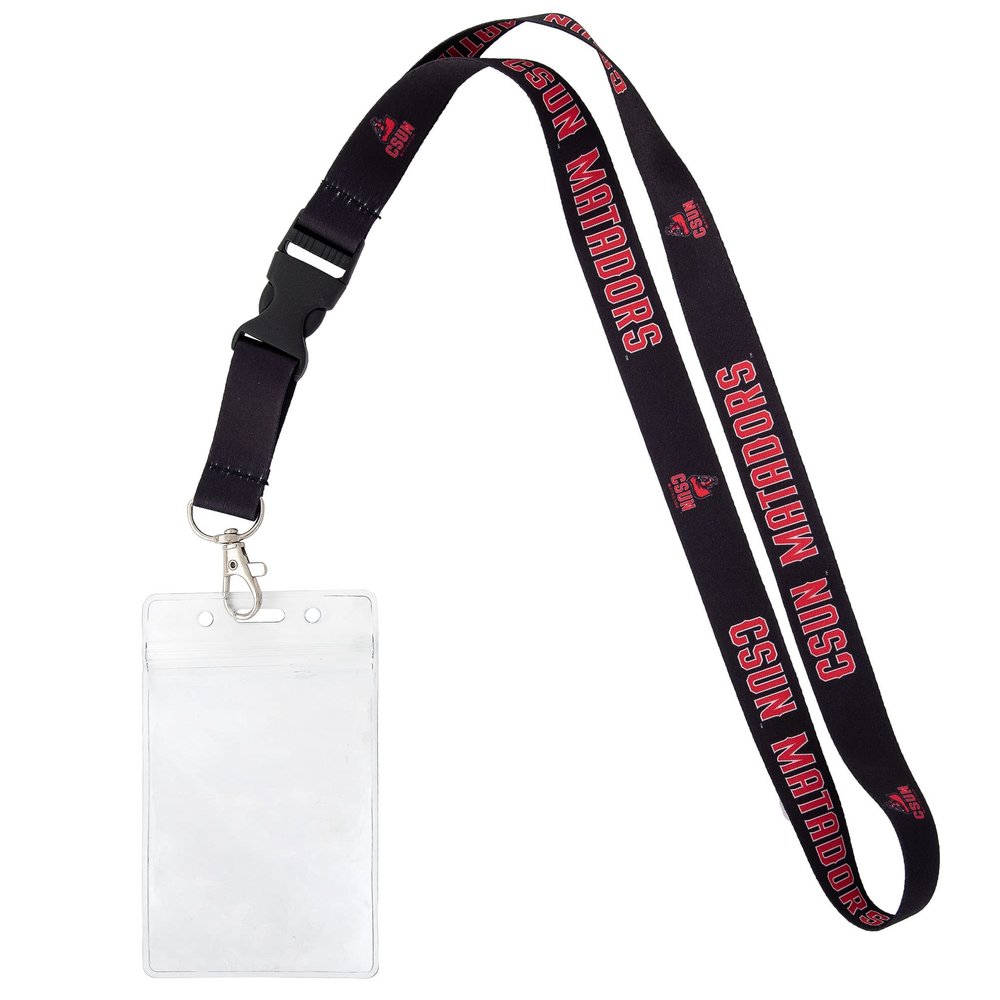 Desert Cactus Cal State Northridge University California Matadors CSUN Car Keys College ID Badge Holder Lanyard Keychain Detachable Breakaway Snap Buckle (w/Pouch Black)
