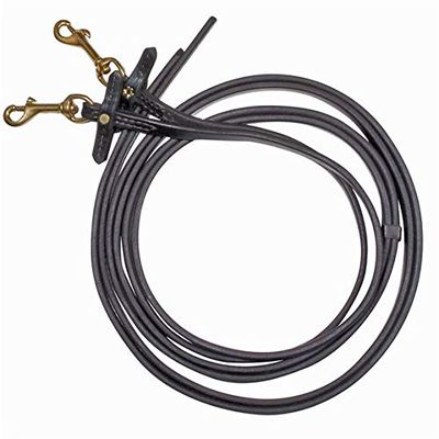 Billy Royal 3/8" Horse Work Reins with Martingale Stops | Extra Supple in Hand | Hand Rubbed and Oiled Leather | Solid Brass Bolt Snaps | Quickly Change