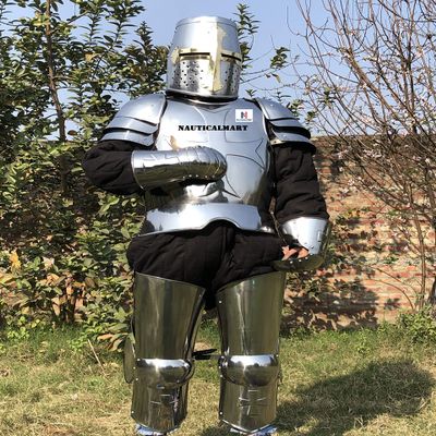 Nautical-Mart Medieval Wearable Knight Crusader Suit of Armour Collectibles Armor Costume (Silver)