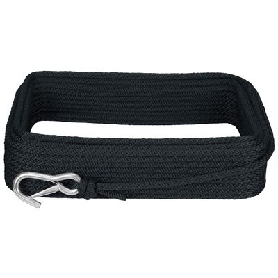 Extreme Max 3006.3438 BoatTector Solid Braid MFP Anchor Line with Snap Hook - 1/2" x 100', Black