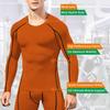 Men's Compression Shirts Long Sleeve, Base-Layer Quick Dry Workout T Shirts Sports Running Tops for Gym Orange view 3