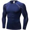 Men's Compression Shirts Long Sleeve, Base-Layer Quick Dry Workout T Shirts Sports Running Tops for Gym Navy view 1