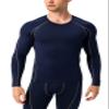 Men's Compression Shirts Long Sleeve, Base-Layer Quick Dry Workout T Shirts Sports Running Tops for Gym Navy view 3
