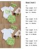 3Pcs Baby Girl Summer Clothes Letter Printed Outfits Shorts Set Short Sleeve Bodysuit Romper Top + Headband (3-6 Months, Green Avocado) view 4
