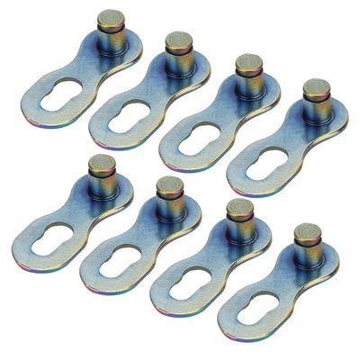 Bicycle Chain Master Link, 4 Pairs Steel Connector for 12 Speed Chains Durable Gold Colorful Silver Finish for Road Cyclists Mountain Bikers Bike Mechanics and Commuters