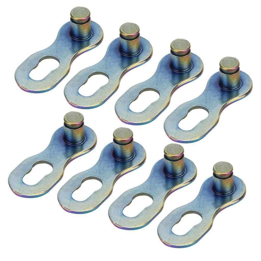 Bicycle Chain Master Link, 4 Pairs Steel Connector for 12 Speed Chains Durable Gold Colorful Silver Finish for Road Cyclists Mountain Bikers Bike Mechanics and Commuters