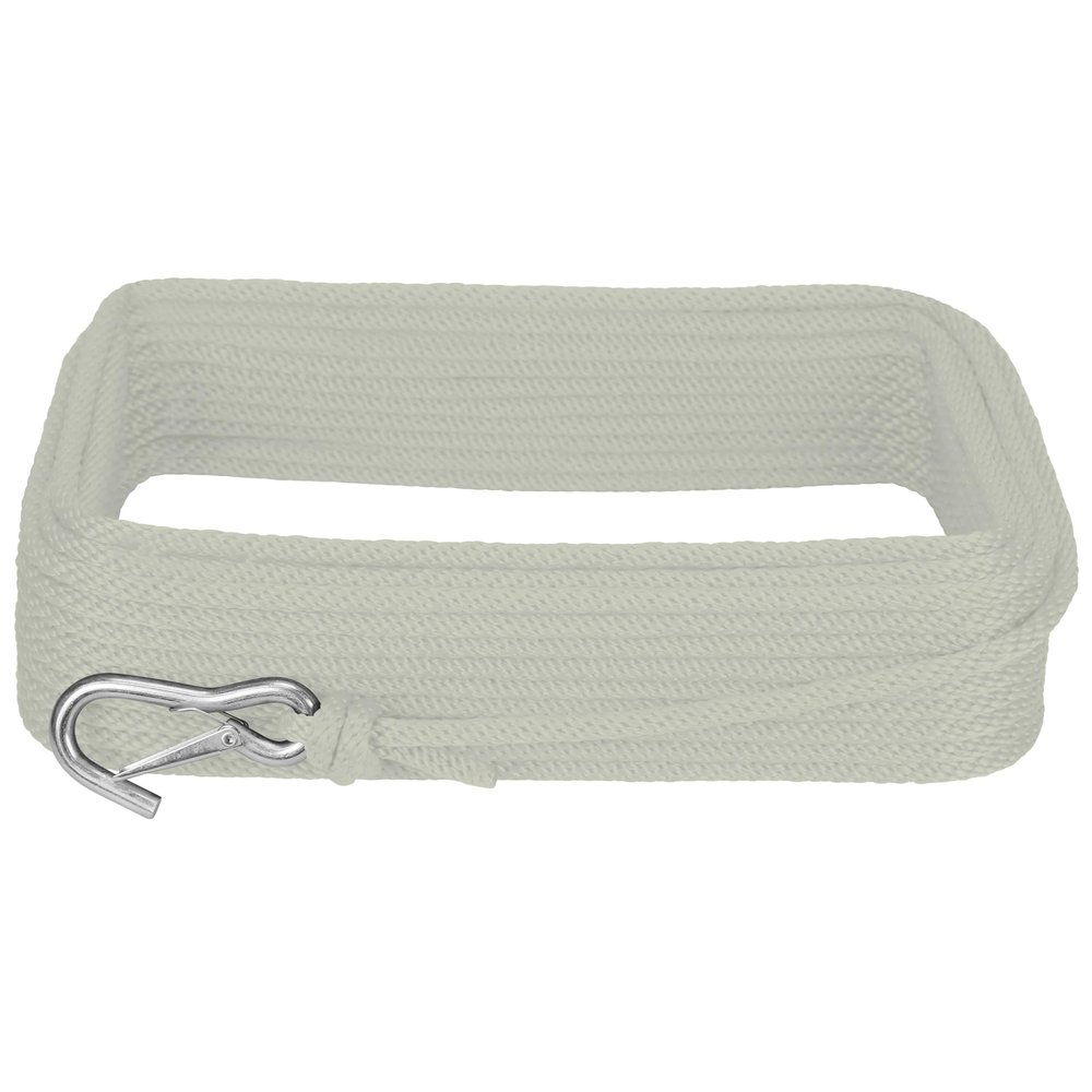 Extreme Max 3006.3432 BoatTector Solid Braid MFP Anchor Line with Snap Hook - 1/2" x 150', White