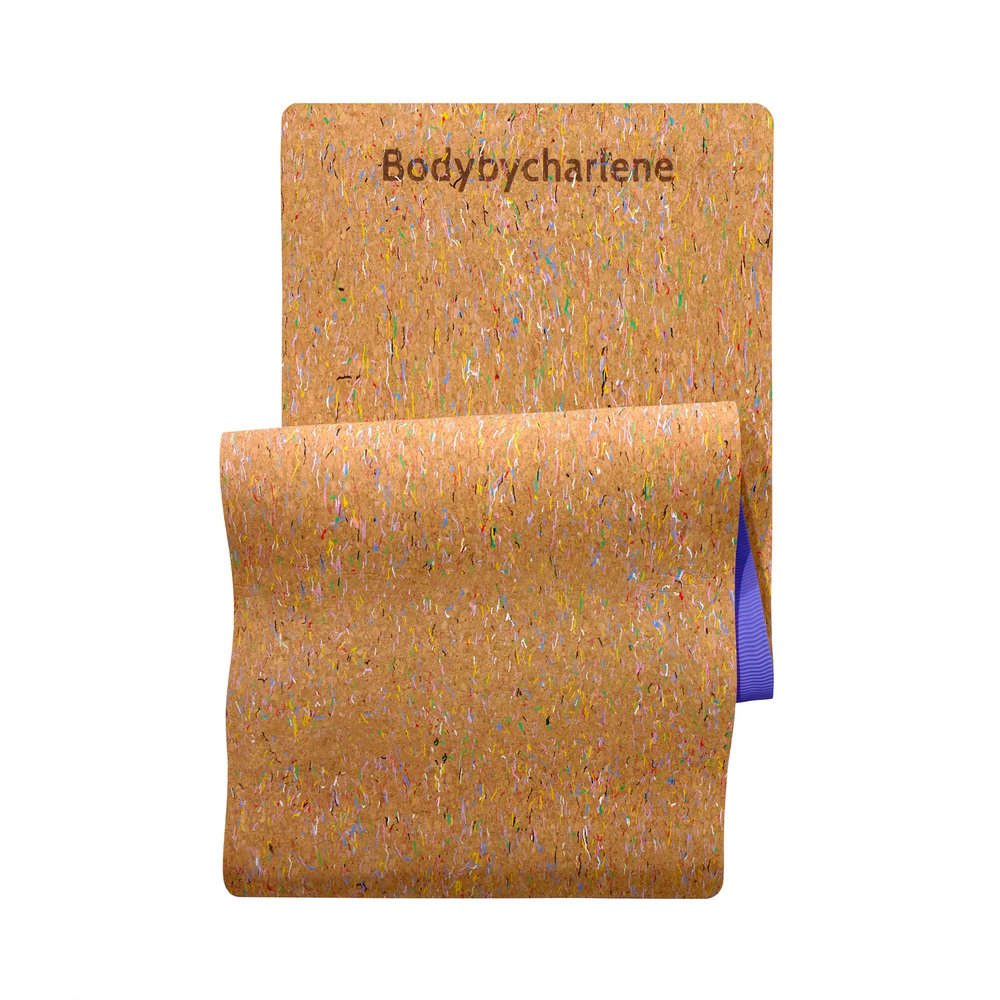 Air Cork Yoga Mat - Bodybycharlene - Non Slip, Anti Skid Cork Surface with TPE Backing - 71"X24"X10mm Thick, Yoga Mats! (Violet)