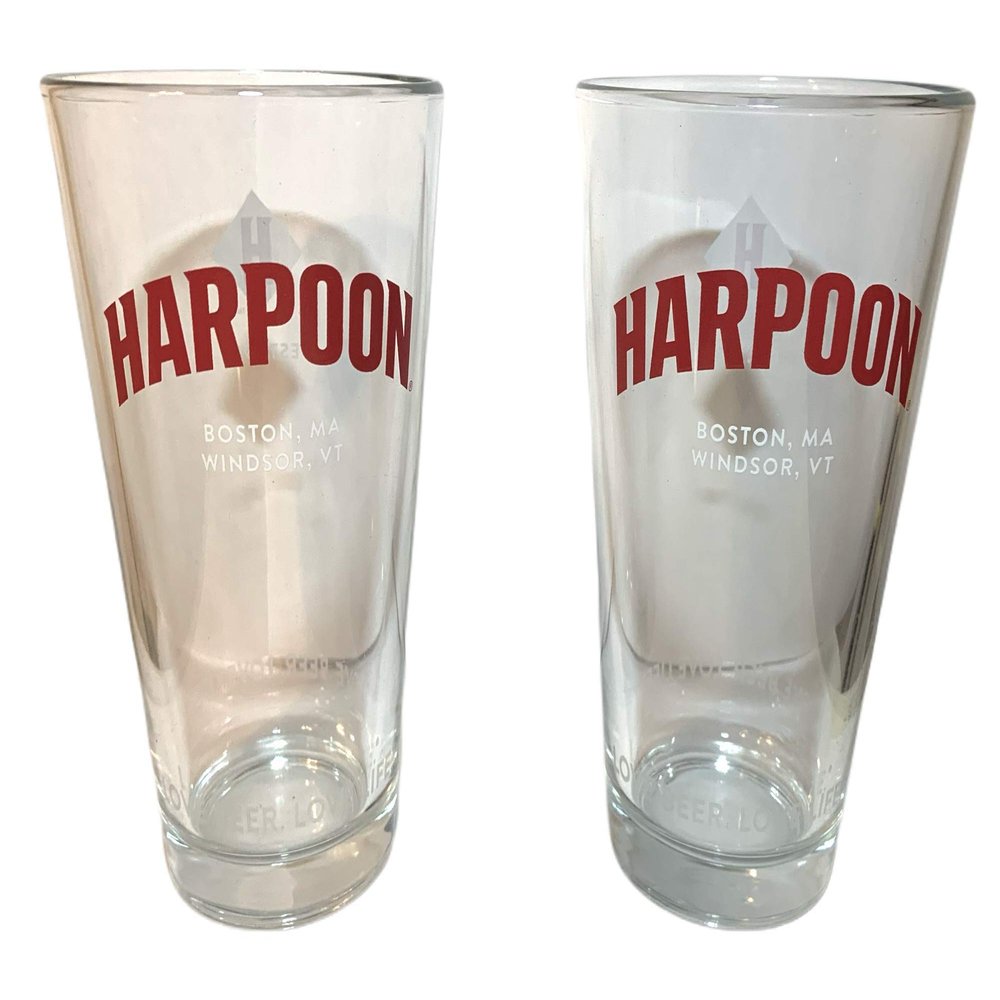 Harpoon IPA 16 oz Pint Glasses | Boston MA Windsor VT | Set of Two (2)
