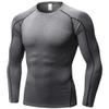 Men's Compression Shirts Long Sleeve, Base-Layer Quick Dry Workout T Shirts Sports Running Tops for Gym Grey view 1